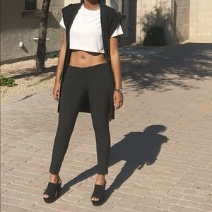 Black Cropped Dress Slacks